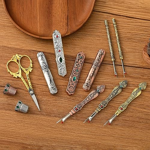 Miniatura 6 de Herramienta de extracción de hilo de costura, herramienta de extracción de puntadas ergonómicas europeas vintage para costura, manualidades,