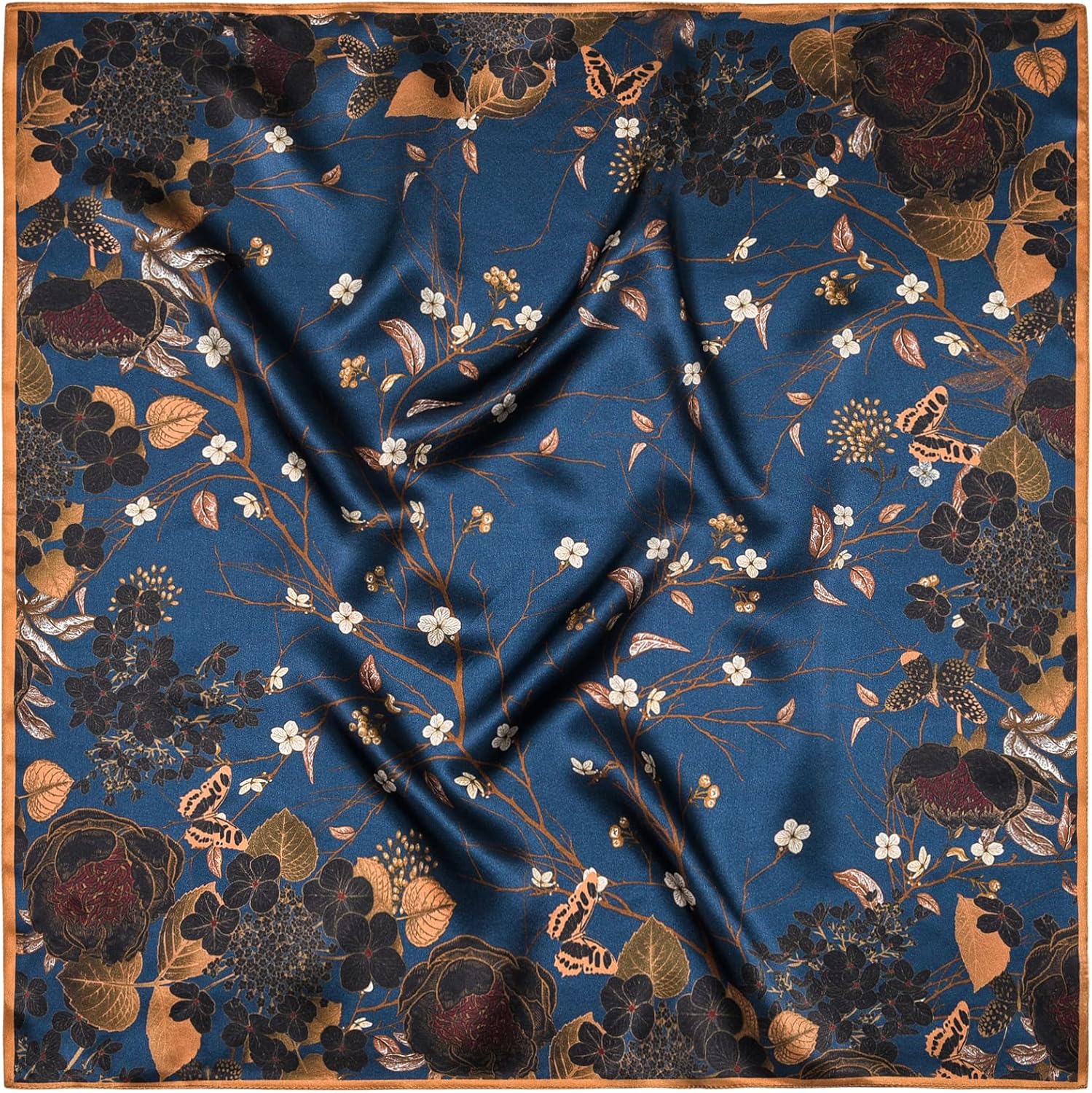 100% Mulberry Silk Scarf 25.6"x25.6" Square Women Neckerchief Headscarf - Lightweight Neck Scarf Gift Packed - Image 3