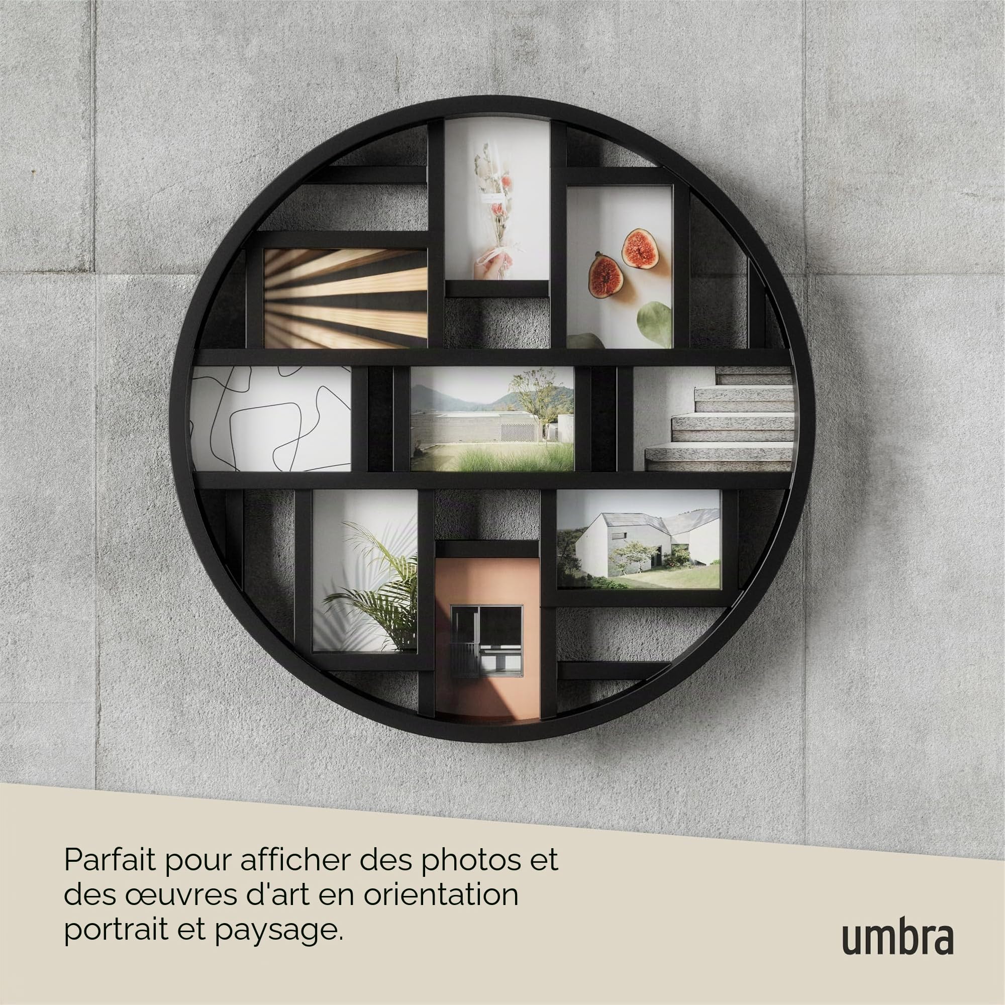 Umbra Luna Cadre photo collage, 9 photos 10x15cm, Noir