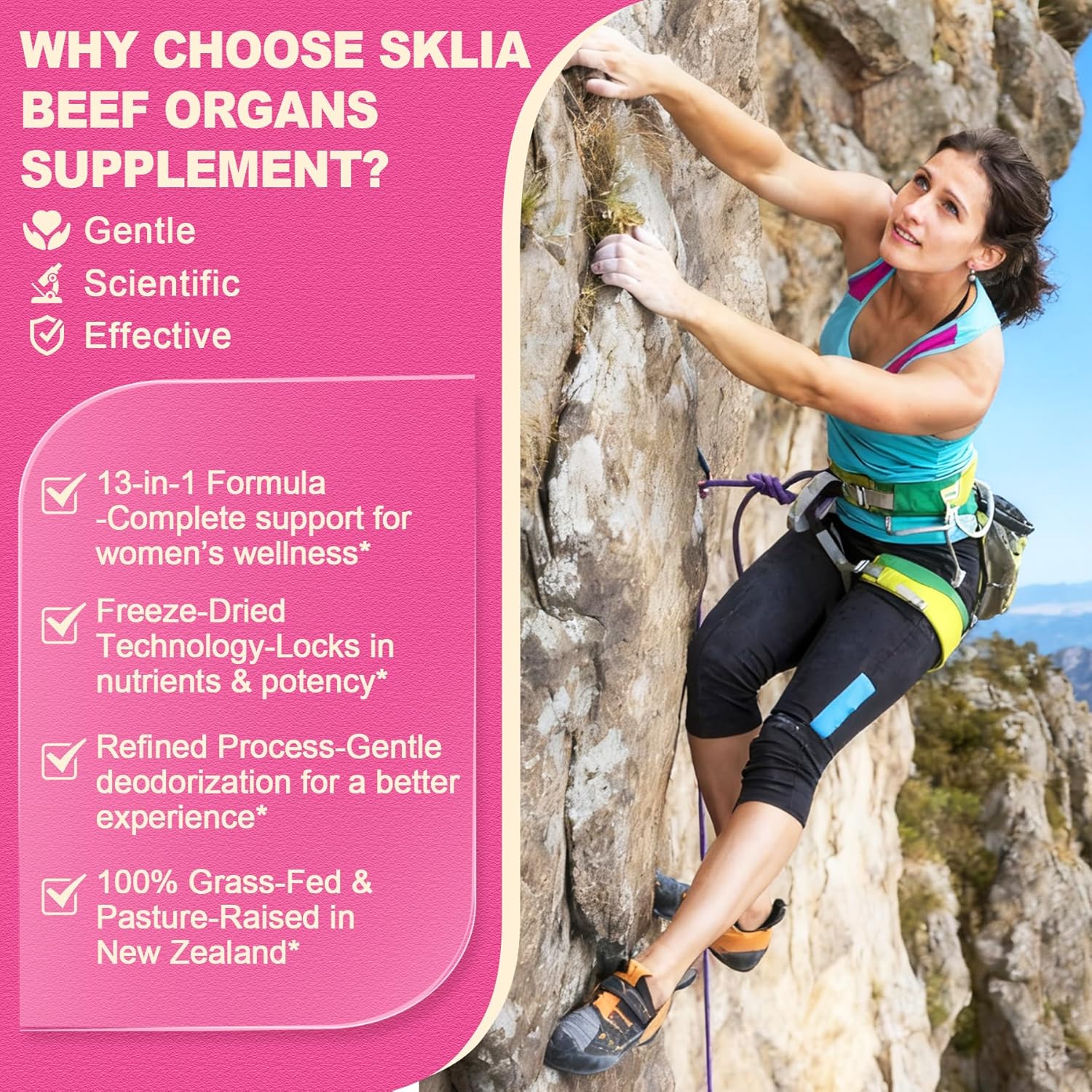 Beef Organ Supplement for Women - Beef Liver, Kidney, Heart, Uterus Tissue, Ovary | Supports Women's Overall Energy and Wellness | Grass Fed, Pasture Raised in New Zealand 2P - Image 5