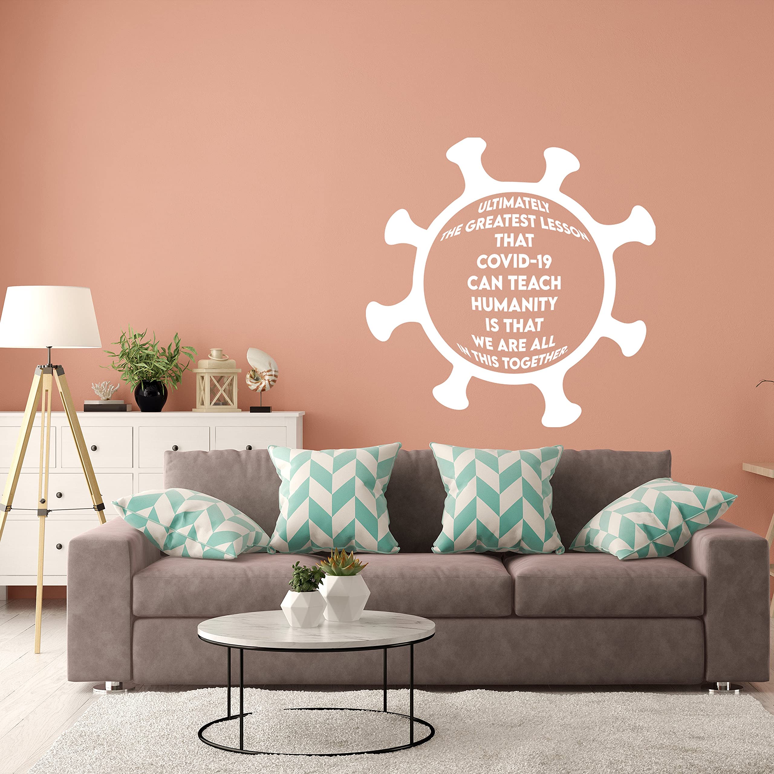 Lockdown Positive Cote Sticker – Inspirador calcomanía de vinilo para decoración de pared para adultos – Motivacional impermeable dormitorio grande inspirador dicho