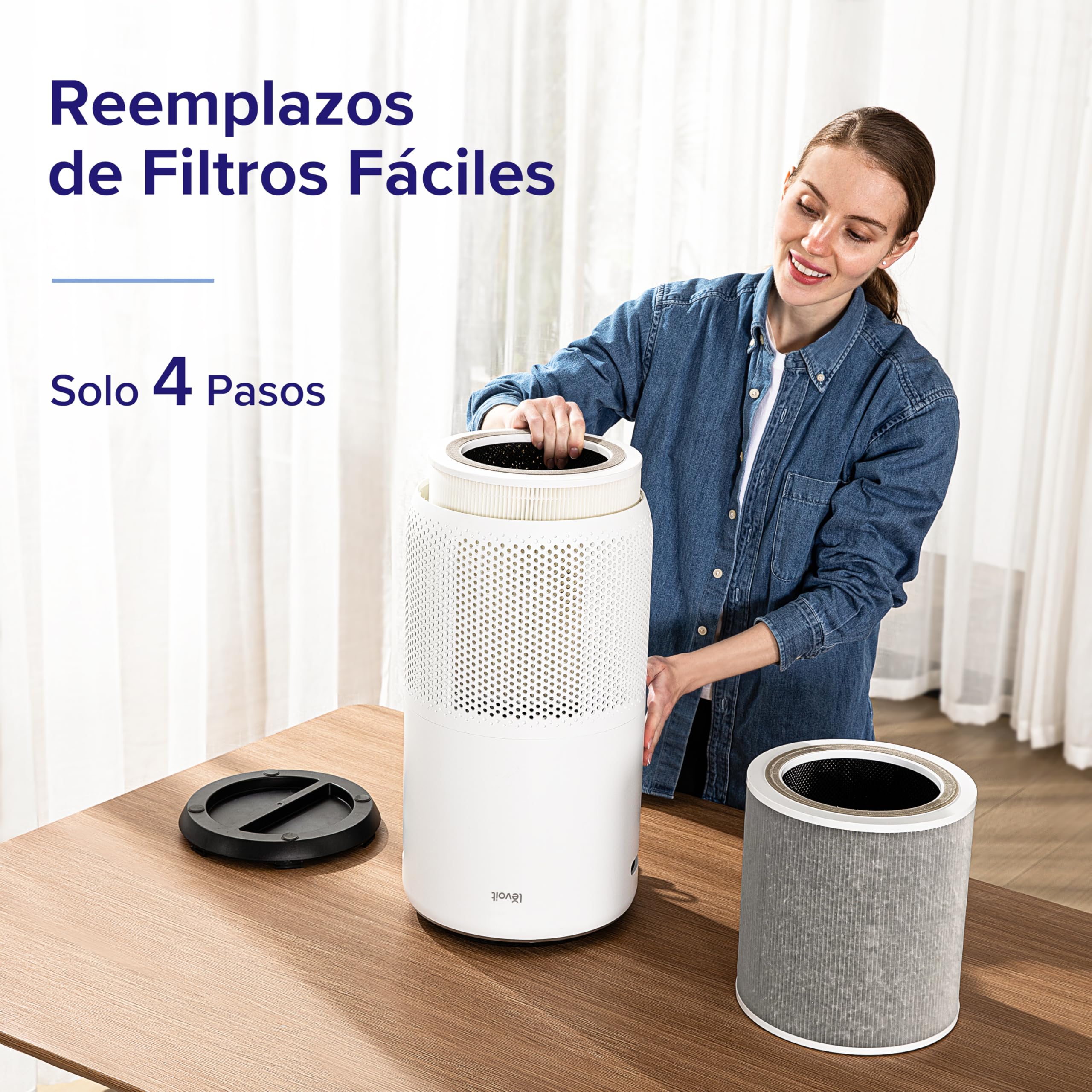 LEVOIT Purificador de Aire Inteligente con APP y ALEXA, Purificador de Aire CADR 400m³/h a 83m², 24dB Silencioso, Pantalla PM2.5, Filtro HEPA, Elimina el 99.97% de Alergias Polen Polvo Olores