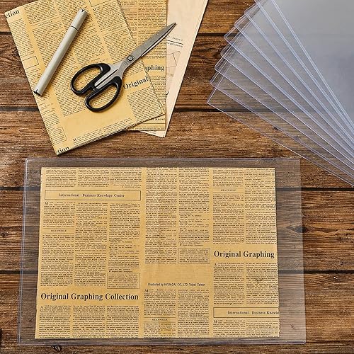 Miniatura 6 de Henoyso 10 protectores rígidos de impresión de 11 x 17 pulgadas, protectores de páginas de plástico duro resistente, soporte de menú de cristal,