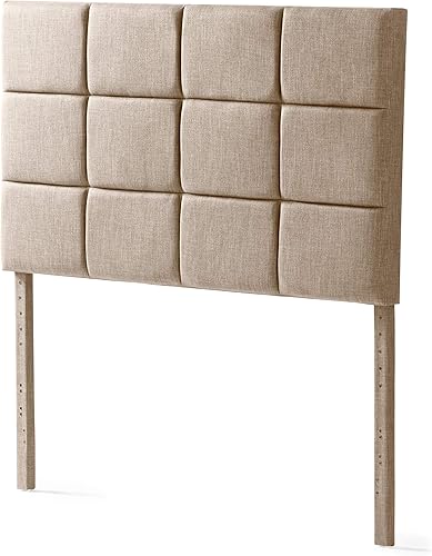 Miniatura 2 de MALOUF STRUCTURES - Cabecero Scoresby de diseñador de muebles, elegante y moderno, acolchado ultra afelpado, pares de plataformas tapizadas, tamaño