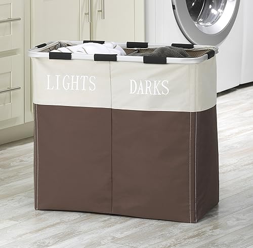 Miniatura 2 de Whitmor Easycare - Cesto de lavandería doble - Separador de luces y oscuras - Java
