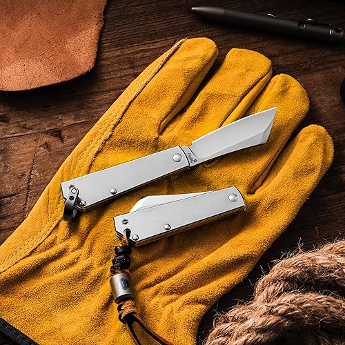 Miniatura 9 de KeyUnity KK03M Cuchillo plegable pequeño cuchillo de hoja fija, cuchillo de bolsillo EDC de acero inoxidable para hombres y mujeres