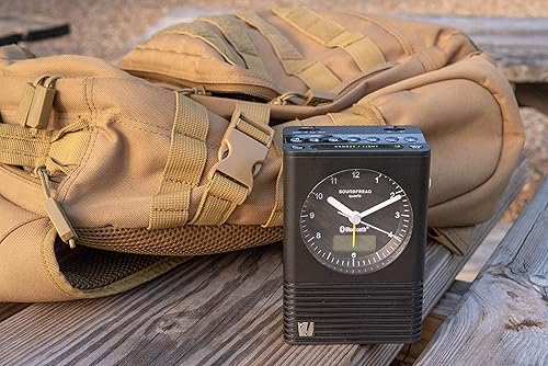 Miniatura 9 de Sound Rise Classic, SFQ-14 Radio despertador de cabecera y altavoz Bluetooth, con reloj analógico, radio FM, puerto de carga USB, Snoonze, y