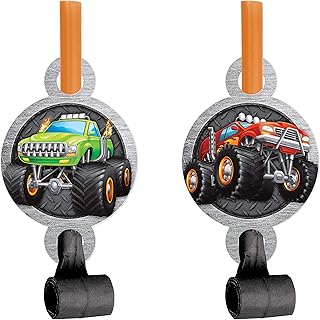 Creative Converting Monster Truck Party Blowers, 8 ct, 2.5