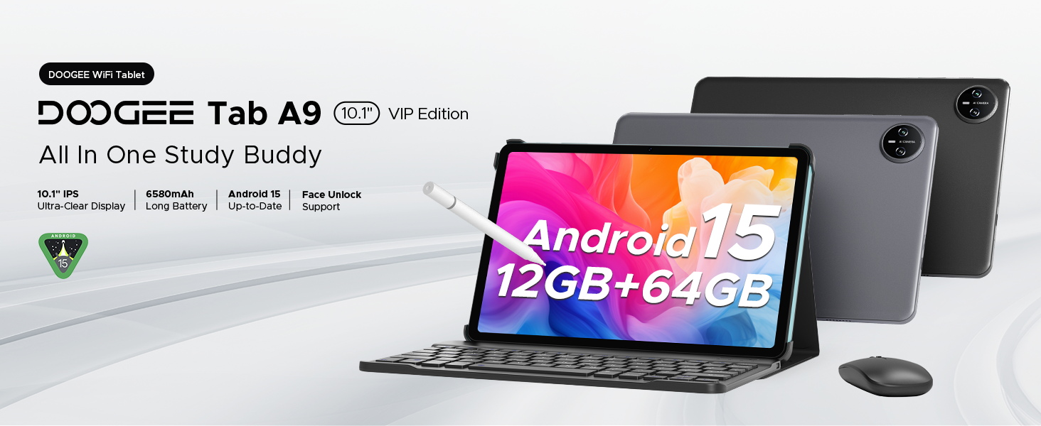 DOOGEE Tab A9 Android 15 Tablet 10 Inch (2026), Unisoc T310 & 12GB