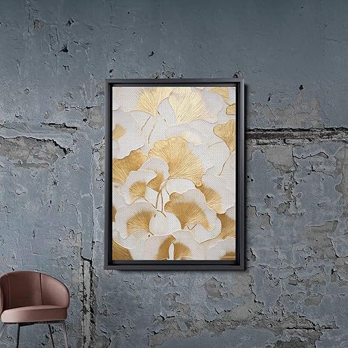 Miniatura 2 de Original Ginkgo biloba Print On Canvas, Modern Textured Gold Wall Art, Abstract Gold Leaves Print, Living room Wall Decor, Art Decor, Decor