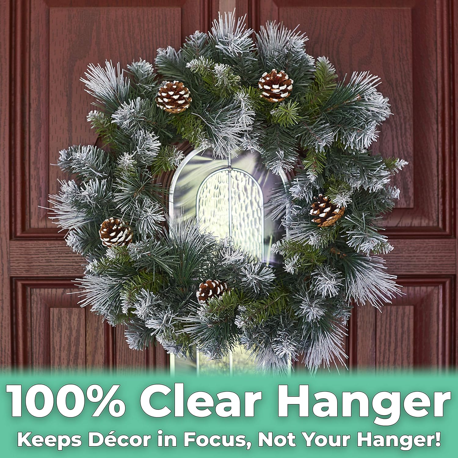 Non Scratch, 100% Clear 12In Xmas Wreath Hanger 3 Pk. Best Long Hooks for Indoor or Outdoor Holiday Home Decor. Slim Christmas Wreaths Holders Hang Fall Halloween Decorations Over Front or Storm Door. : Home & Kitchen