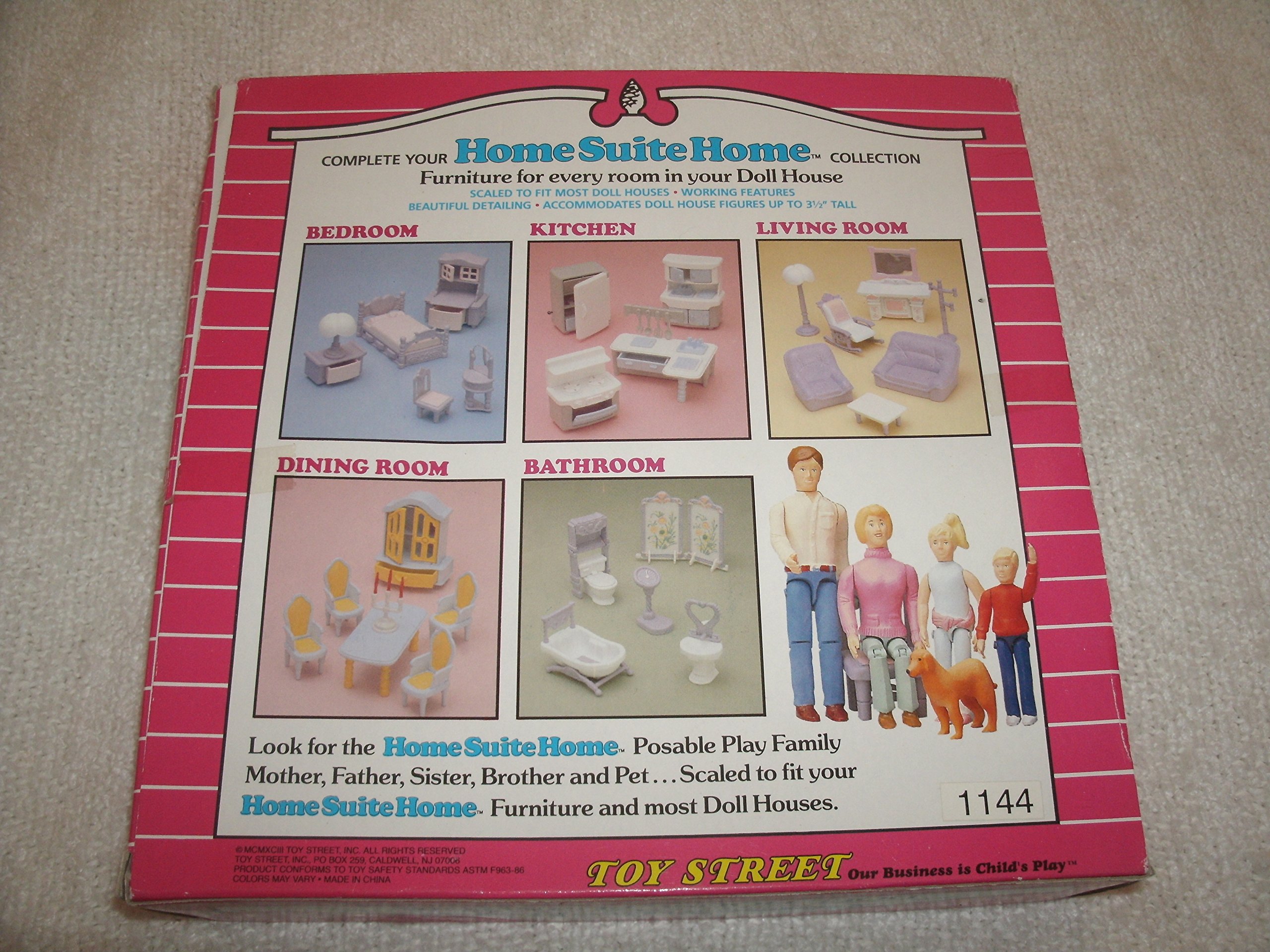 Home Suite Home Pastel Collection 7-pc Diningroom Doll House Furniture Set Toy Street 1993