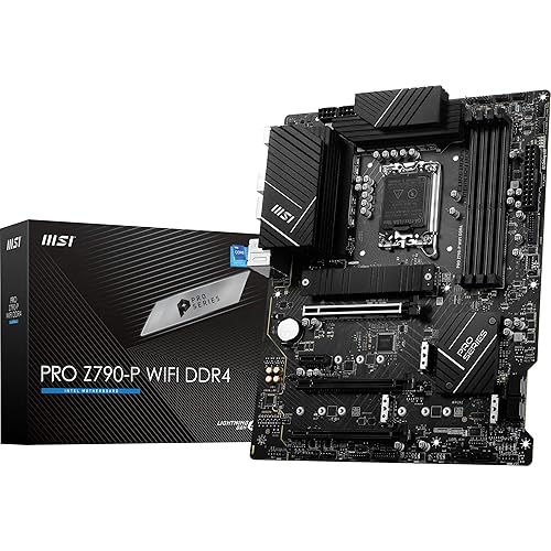 MSI PRO Z790-P WiFi DDR4 ProSeries Motherboard (Supports 12th/13th Gen Intel Processors, LGA 1700, DDR4, PCIe 5.0, M.2, 2.5Gbps LAN, USB 3.2 Gen2, Wi-Fi 6E, ATX)