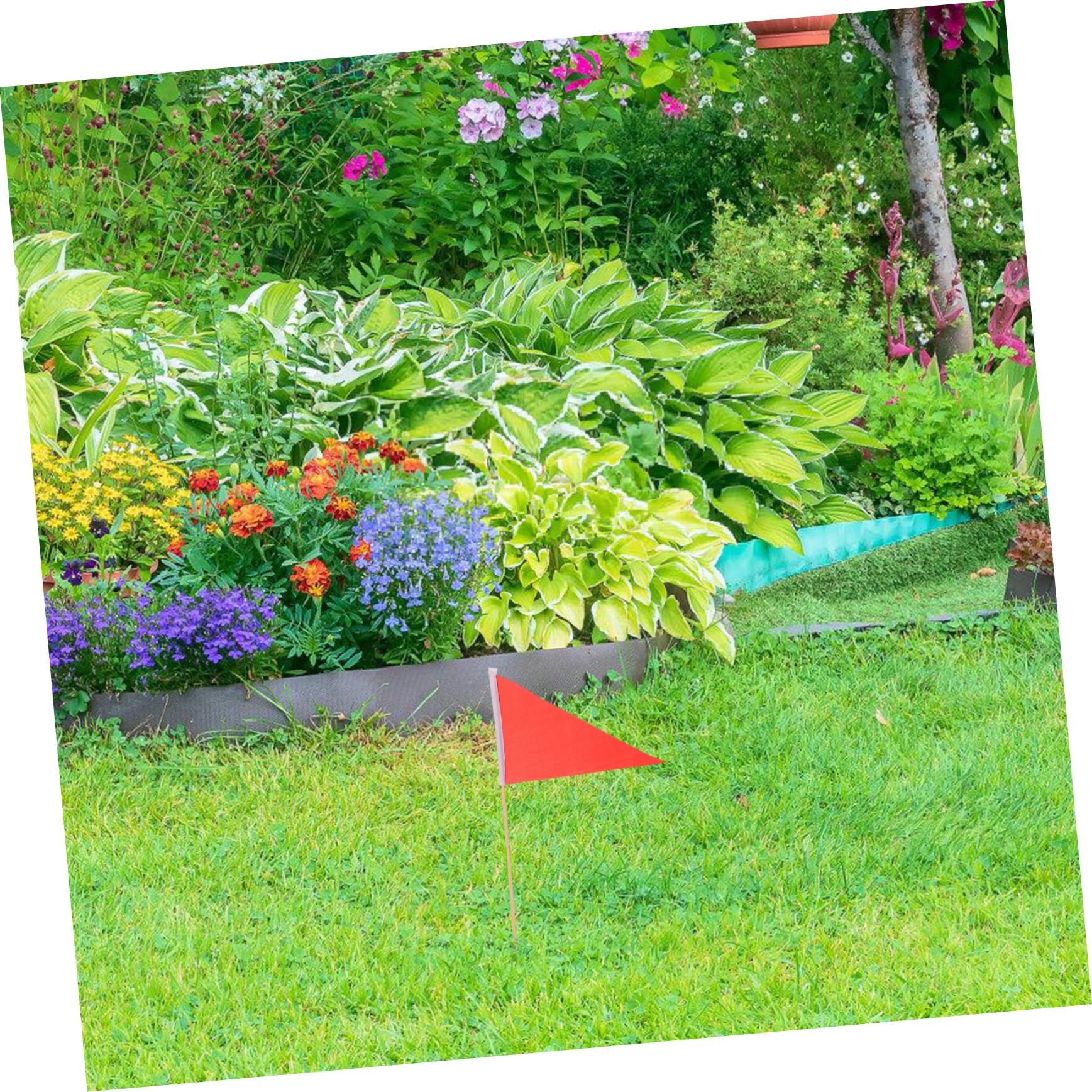 KOMBIUDA Gartenbewässerungsfahnen 40cm Lange Markierungsfahnen 10 Stück und Polyester zum Fixieren von Sprinklern und Campingzelten Praktisch für Industrie und Camping
