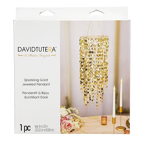 David Tutera, Sparkling Gold Hanging Jeweled Pendant