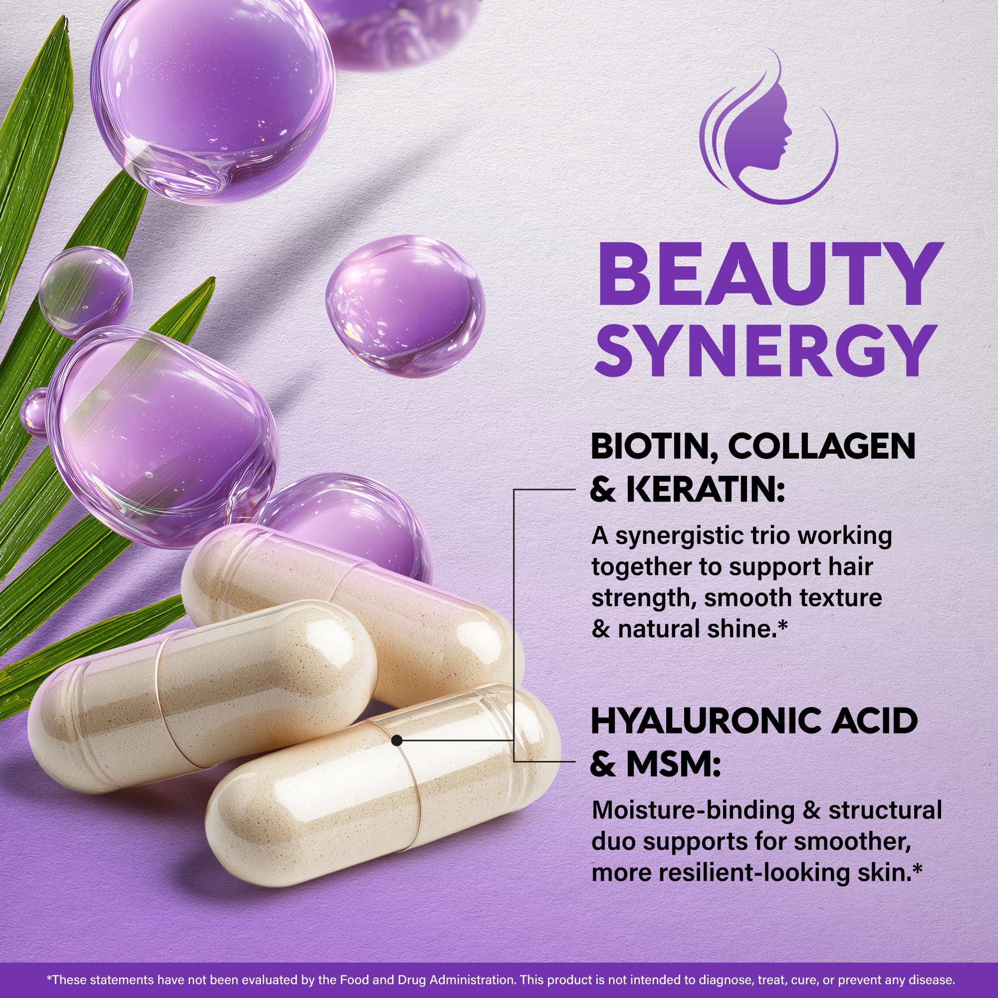 Biotin, Collagen & Keratin + Full B-Complex - Hair Growth Support, 120 Caps — Amazon image 8