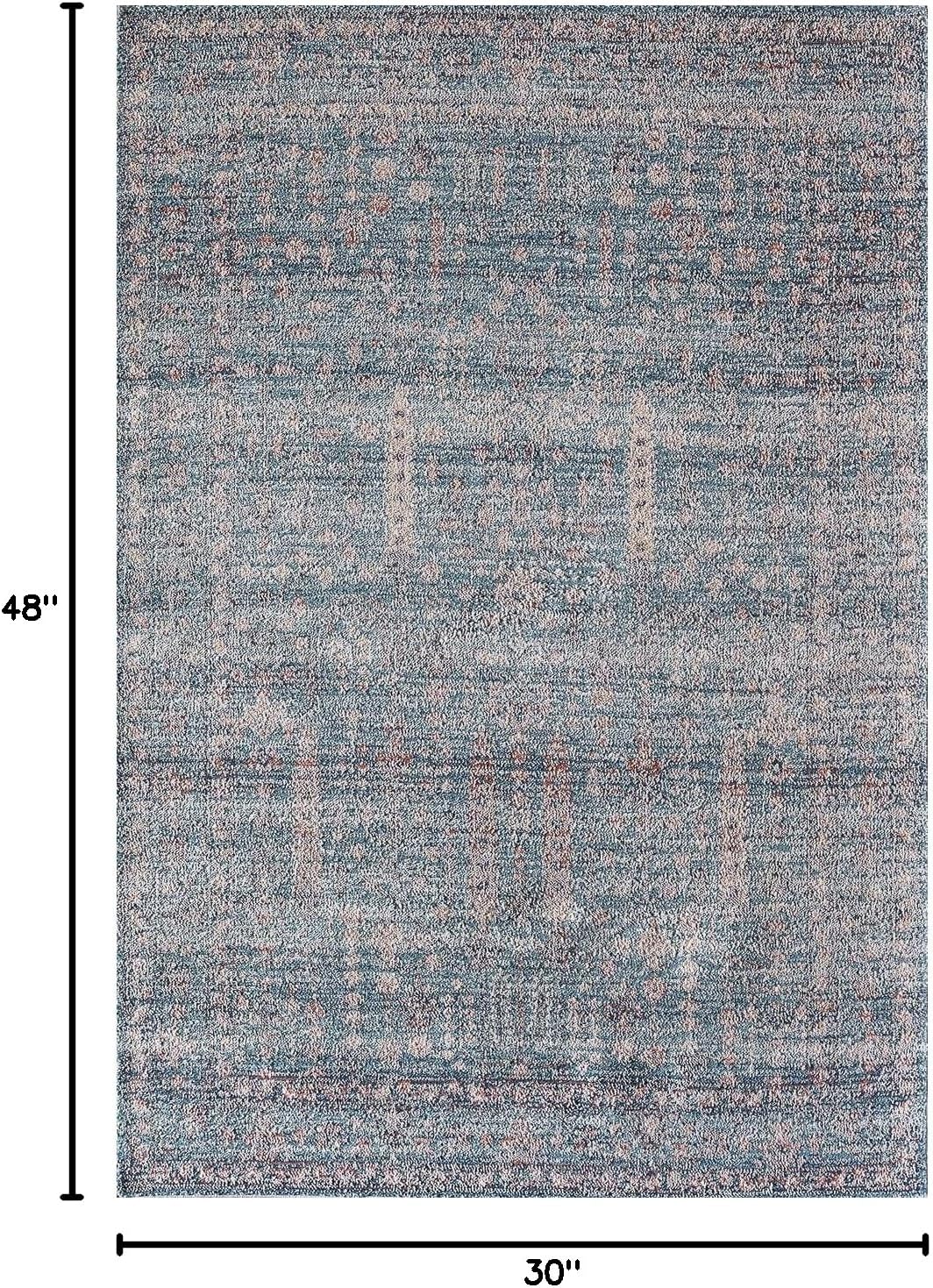 Rugs America Claire CL90A Dark Harbor Transitional Vintage 2x4 Area Rug, 2'6" x 4'