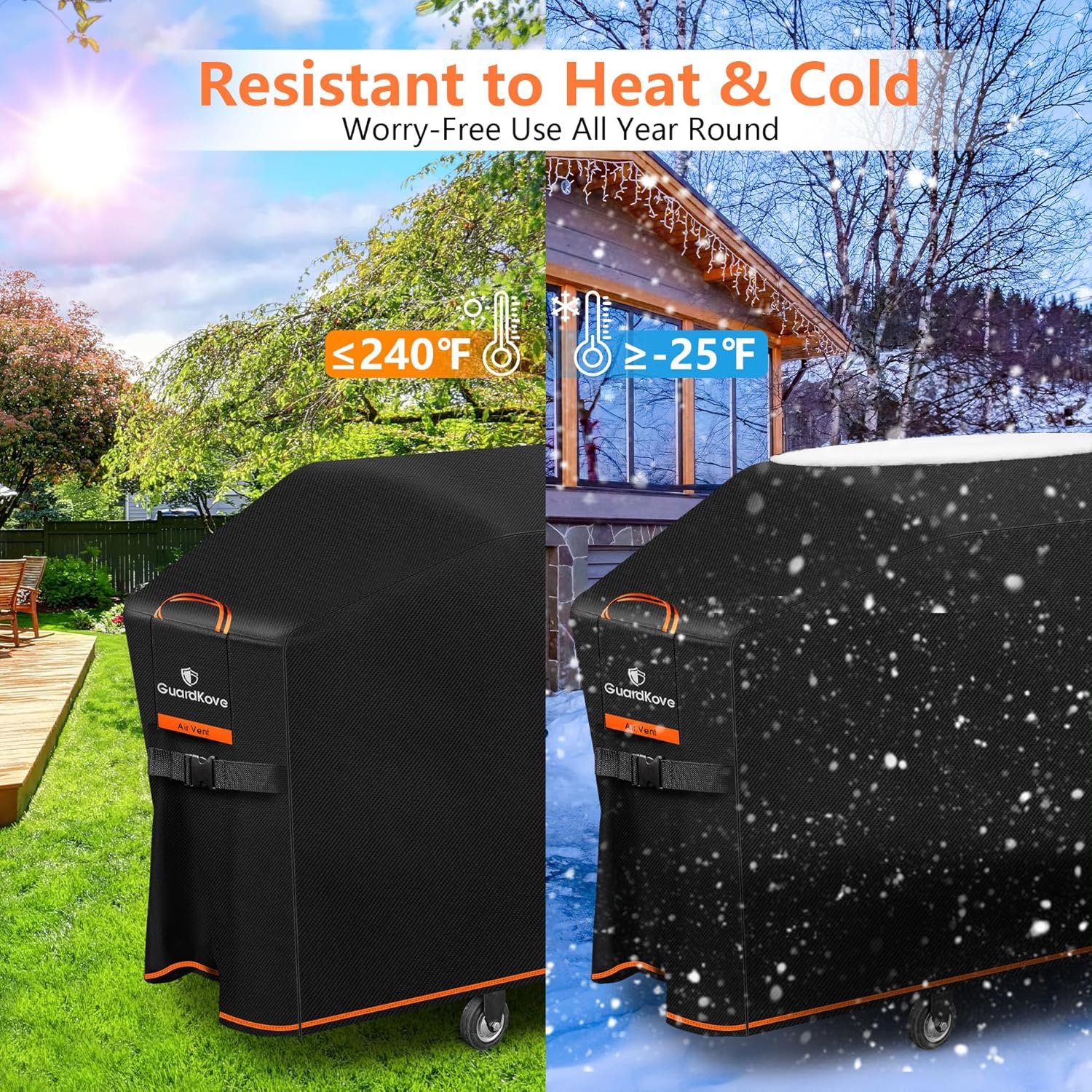 Griddle Cover for Blackstone 36" Griddle with Hood 5482, Upgraded 1000D Heavy Duty Waterproof Flat Top Grill Cover, Tear &Fade Resistant with Buckle &Air Vent, for Blackstone and More 4-Burner Griddle