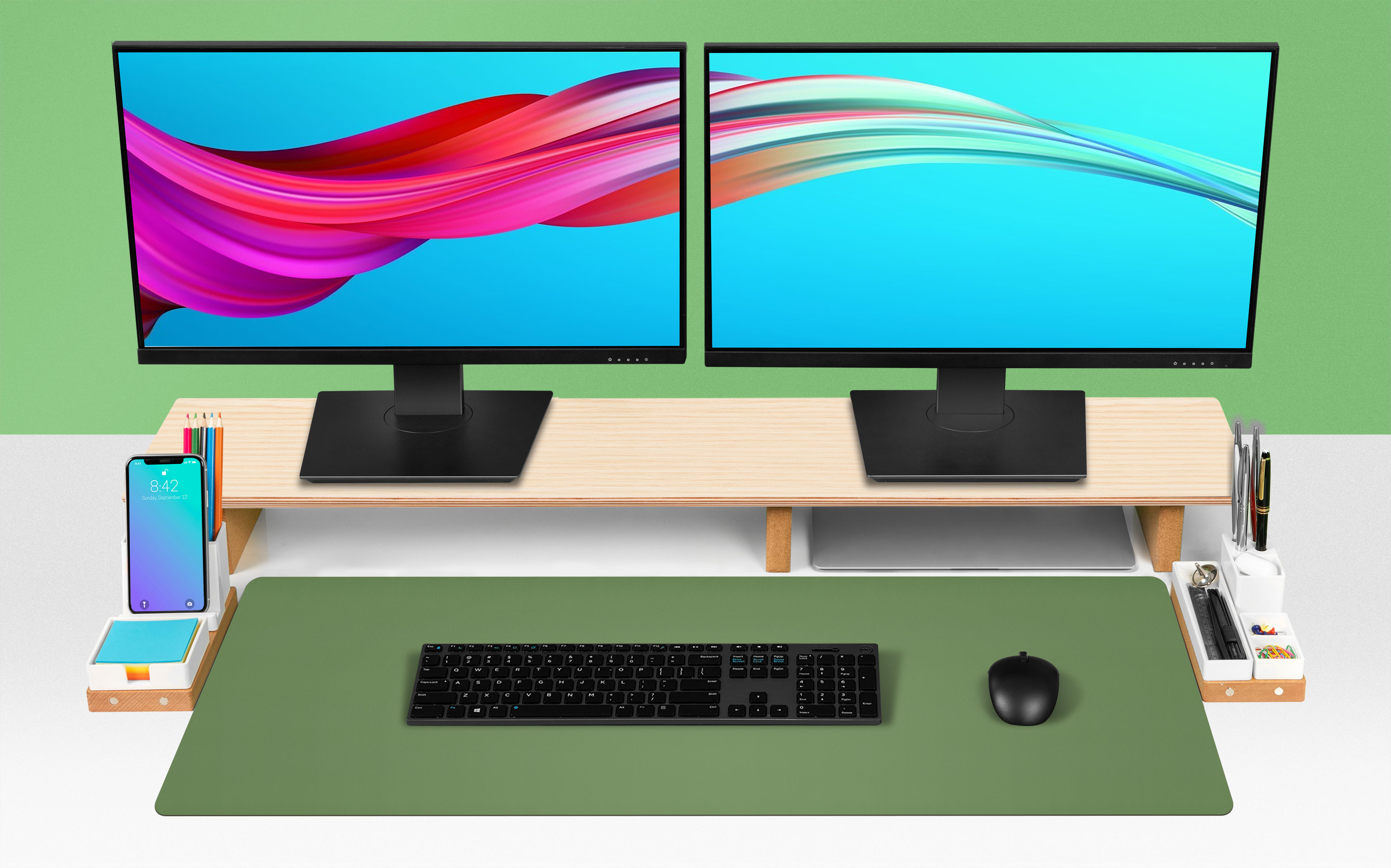 Schreibtischunterlage Doppelseitig 80x40cm - Kork & PU Leder