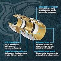 Vista 5 de SharkBite Max Codo de 90 Grados de 1/2 Pulgada, Paquete de 4, Accesorio de Plomería de Latón de Conexión Rápida, Tubo PEX, Cobre, CPVC, PE-RT, HDPE