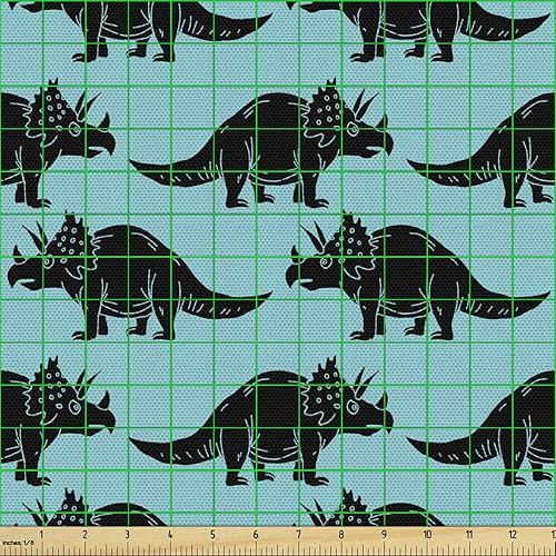 Vista 757 de Lunarable The Yard, tela azul real de The Yard, patrón de cerámica inspirado en el Medio Oriente estilo marroquí, estampado oriental, tela de satén