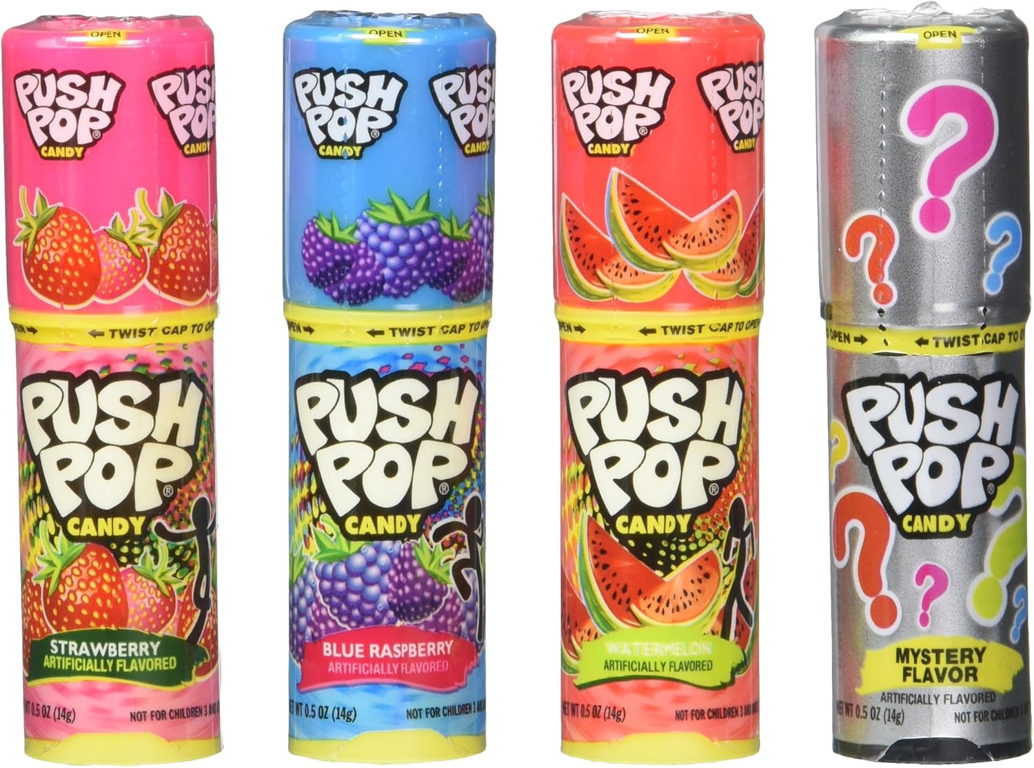Topps Push Pop Assorted Candy, 12 Ounce