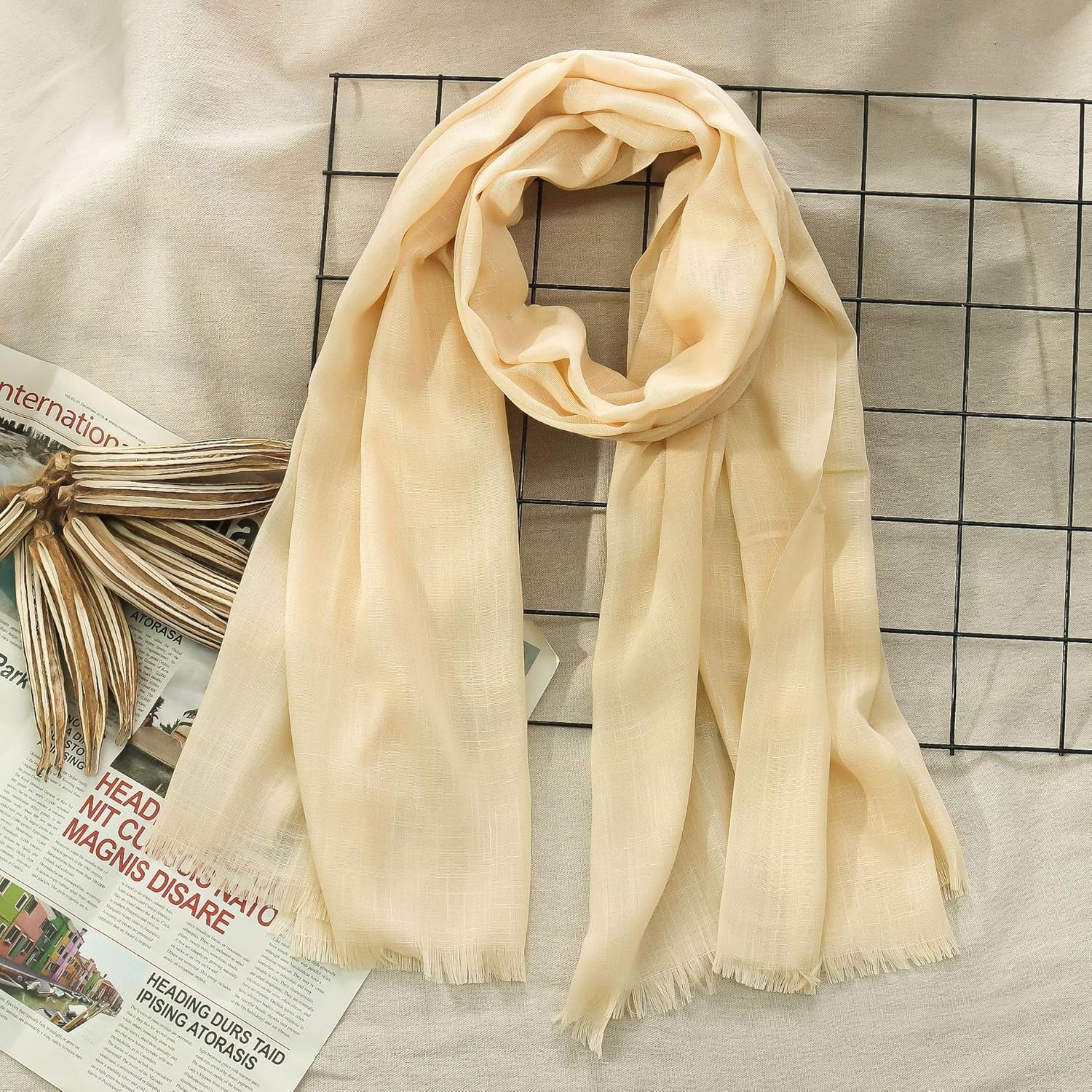 Women's Cotton Scarves Lady Light Soft Fashion Solid Scarf Wrap Shawl - Image 2