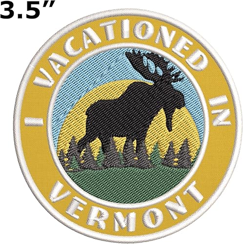 Miniatura 10 de I Vacationed in Vermont - Parches decorativos bordados de 3.5 pulgadas, para planchar o coser, recuerdos de vacaciones, viajes, aventura, tema