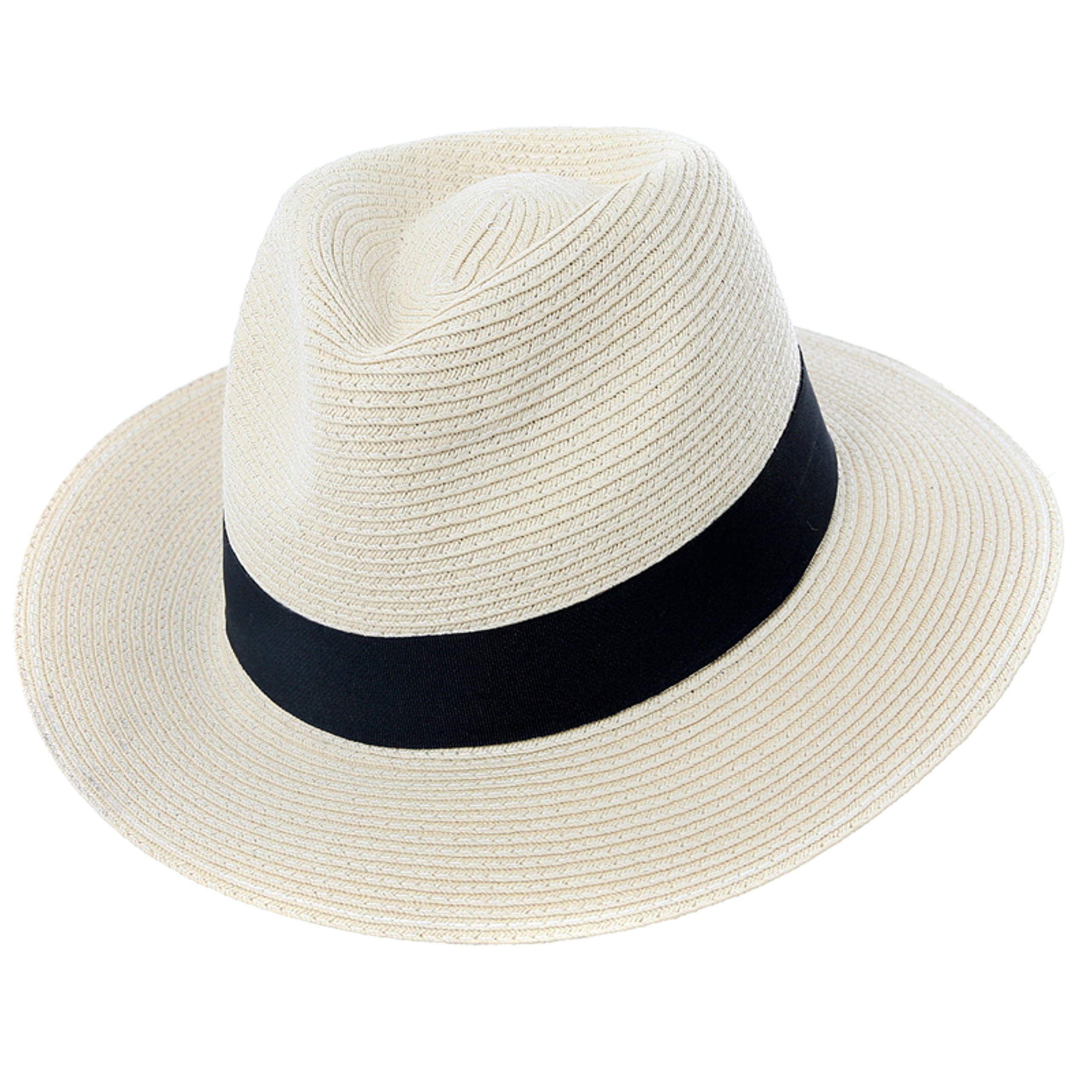 Jmc Trading Company Men's Natural Plain Fedora With Black Band