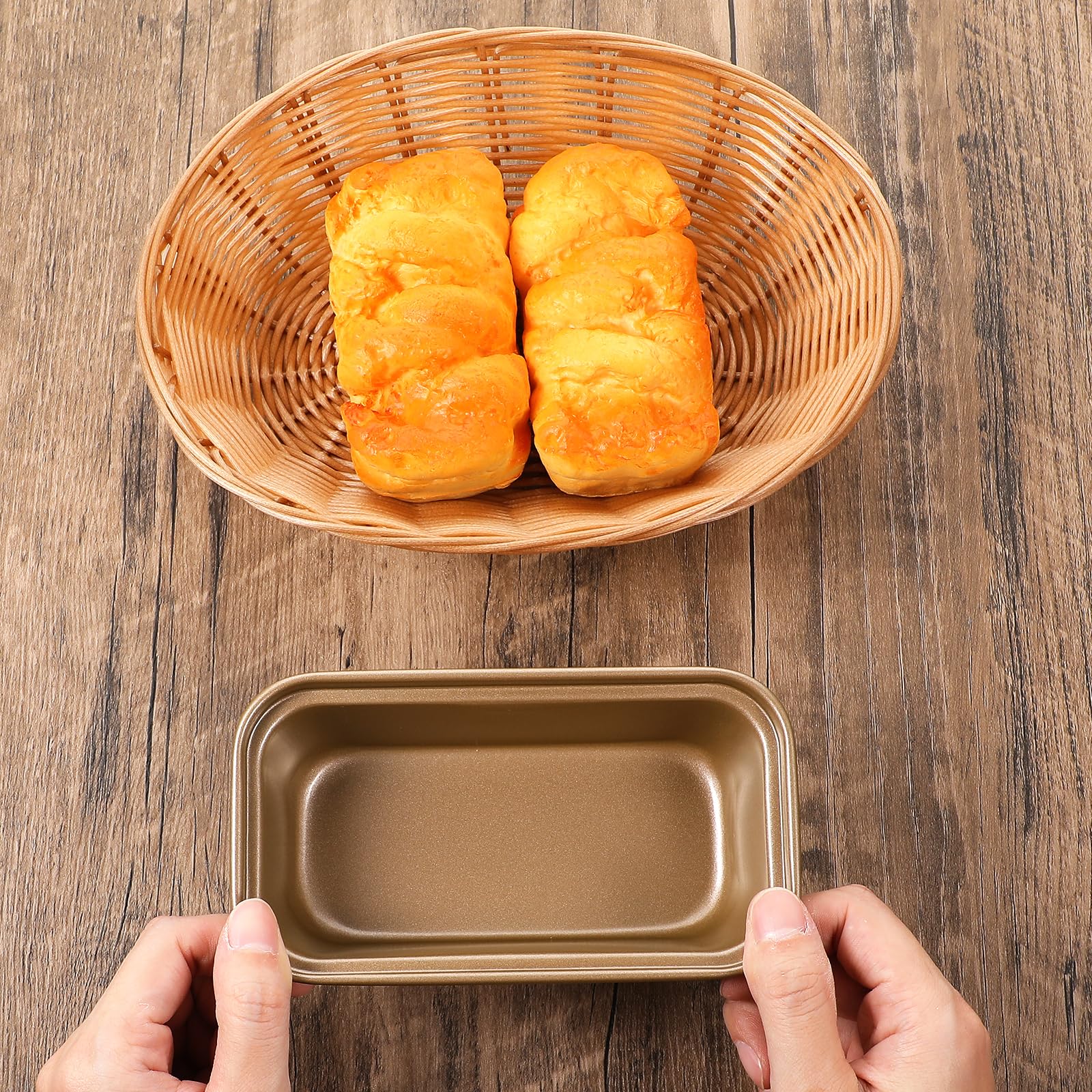 Lemecima 12 mini teglie antiaderenti per cuocere il pane, piccole teglie per pane alla banana, 15,5 x 8,4 x 5,3 cm, antiaderente, in acciaio al carbonio, per forno e cottura