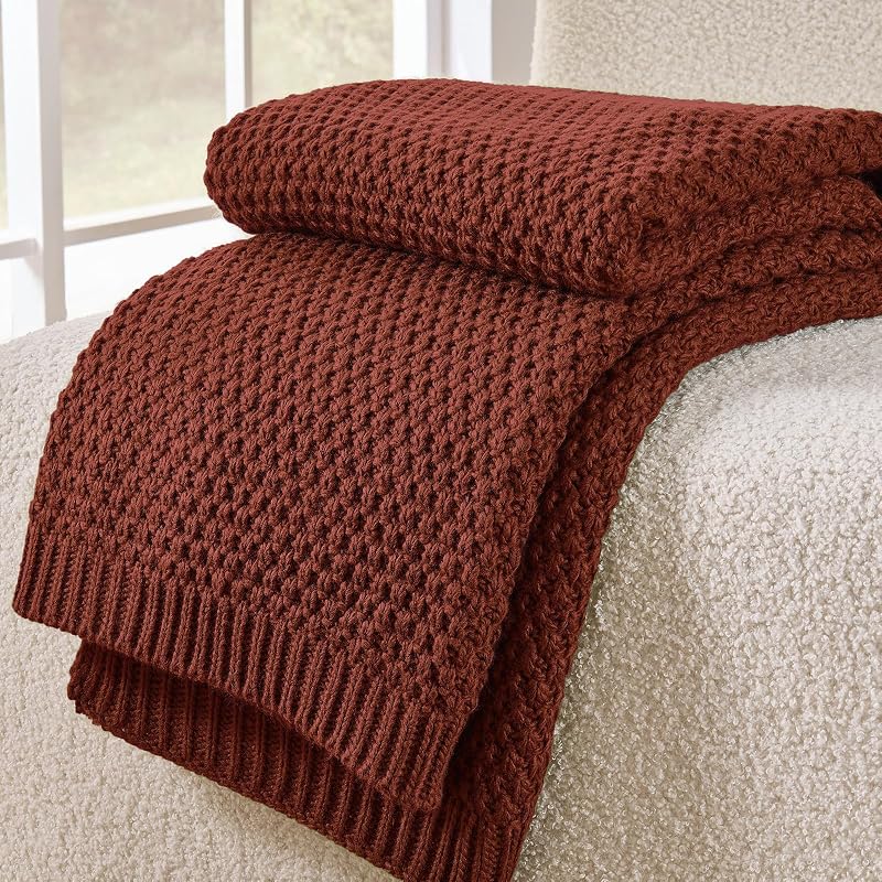 Rust Moss Knit Throw 60x80 — $45