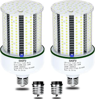 100W LED Corn COB Light Bulb,LED Corn Bulb 5000K Daylight White,2-Pack 1000W Equivalent,14000 Lumens Super Bright,E26/E39 Base for Indoor Outdoor Garage Warehouse G (100W G DIM 2Pack)