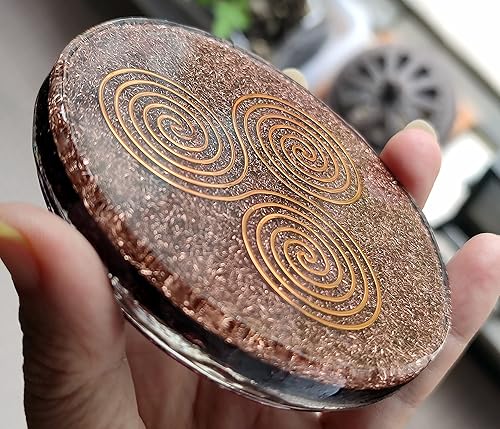 Miniatura 5 de LARGE 4" Garnet Crystals Metatron's Cube Merkaba Coaster Water Charging Plate Energy Dome