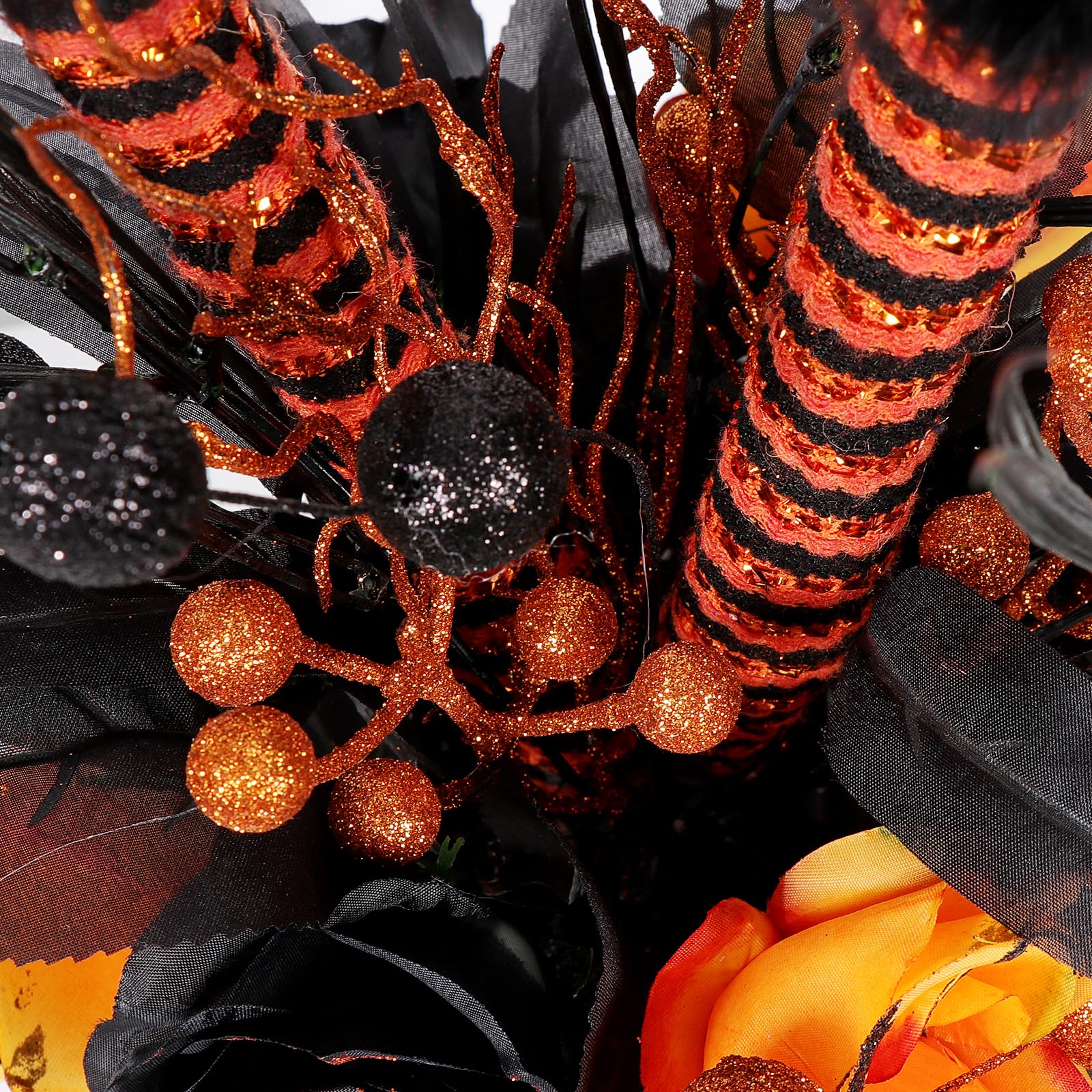 Halloween Table Artificial Flowers, Halloween Witch Boot Decor, Black and Orange