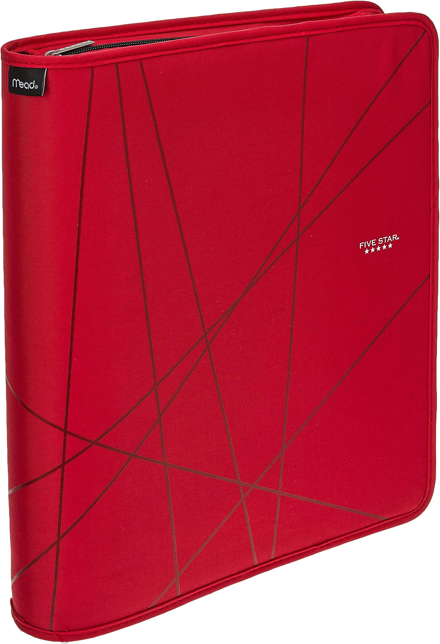 Five Star First Gear Zipper Binder, 1-1/2 Inch 3 Ring Binder, 8-1/2" x 11", Color Selected For You, 1 Count (29058)