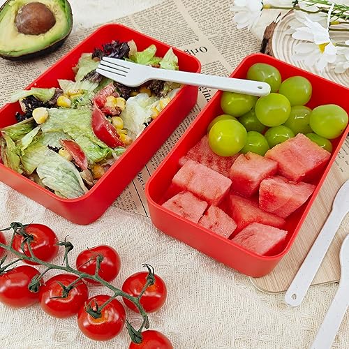 Miniatura 7 de Bento Boxes - Fiambrera Bento de 30.4 fl oz para adultos, simple y moderna, contenedor de preparación de comidas con cuchara y tenedor, sin BPA,