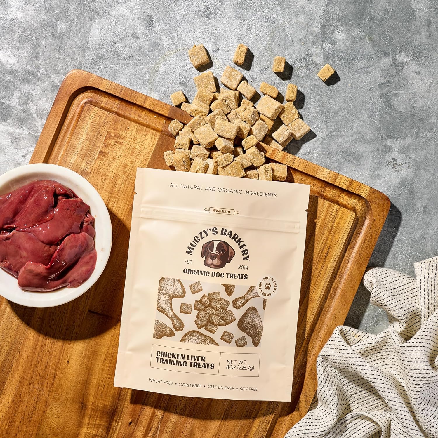 Mugzy's Barkery Chicken Liver Training Treats, Soft and Chewy, Real Chicken, Chicken Liver & Chicken Liver Broth, Wheat, Corn, Soy, & Gluten Free, Handmade in The USA (16 Ounces)