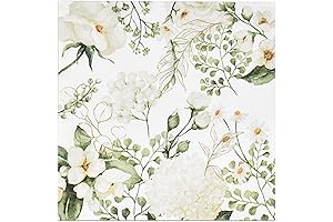 Gift Boutique 100 White Floral Cocktail Napkins