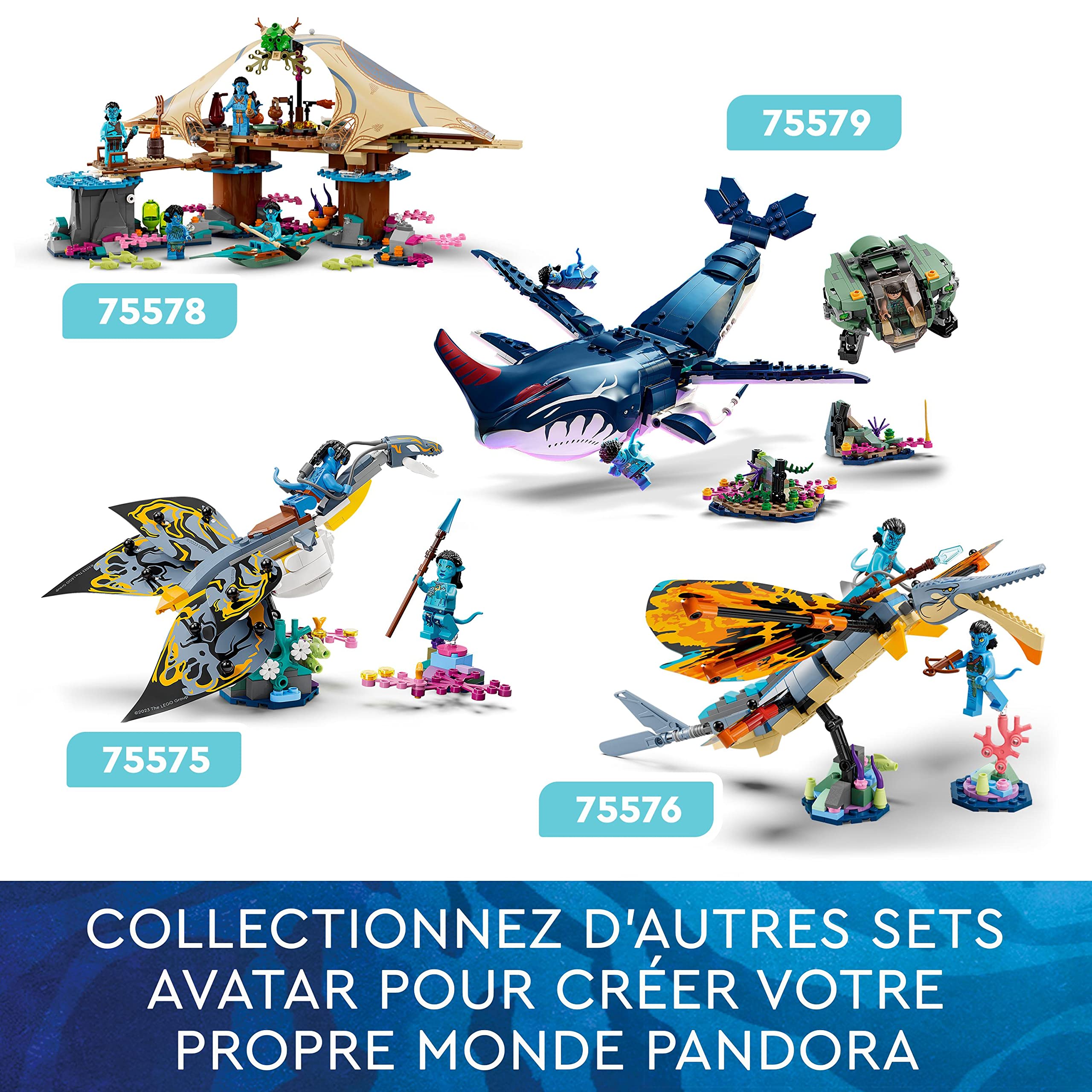 LEGO Avatar Payakan le Tulkun et Crabsuit - Jouet de Construction Enfant - Inspiré du film La Voie de l'Eau - Set Océan Sous-Marin avec Figurine Animal Marin - Idée Cadeau pour Garçons et Filles 75579