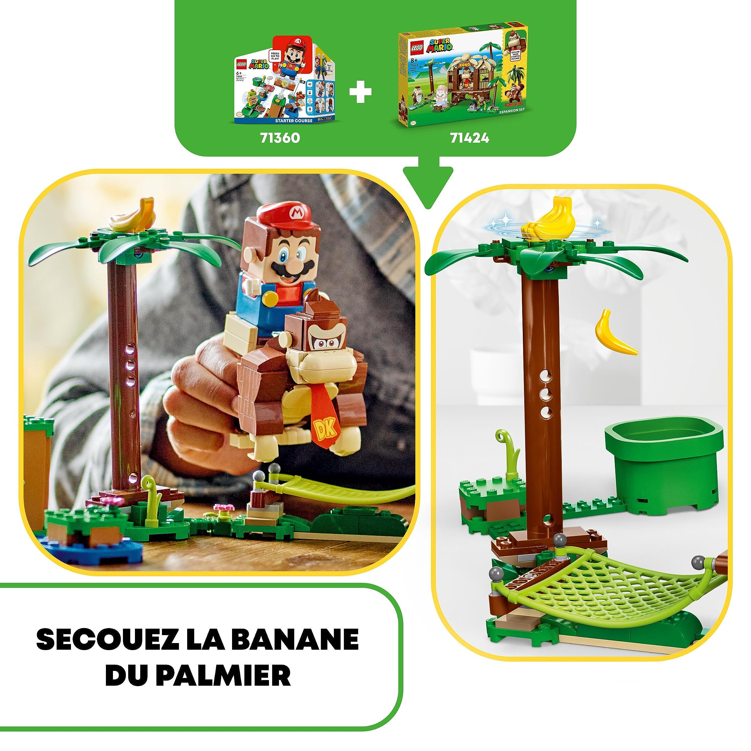 LEGO Super Mario Ensemble d'Extension La Cabane de Donkey Kong - Jeu de Construction avec 2 Personnages à Combiner avec Un Pack de Démarrage pour Enfants - Jouet Fille ou Garçon Dès 8 Ans 71424