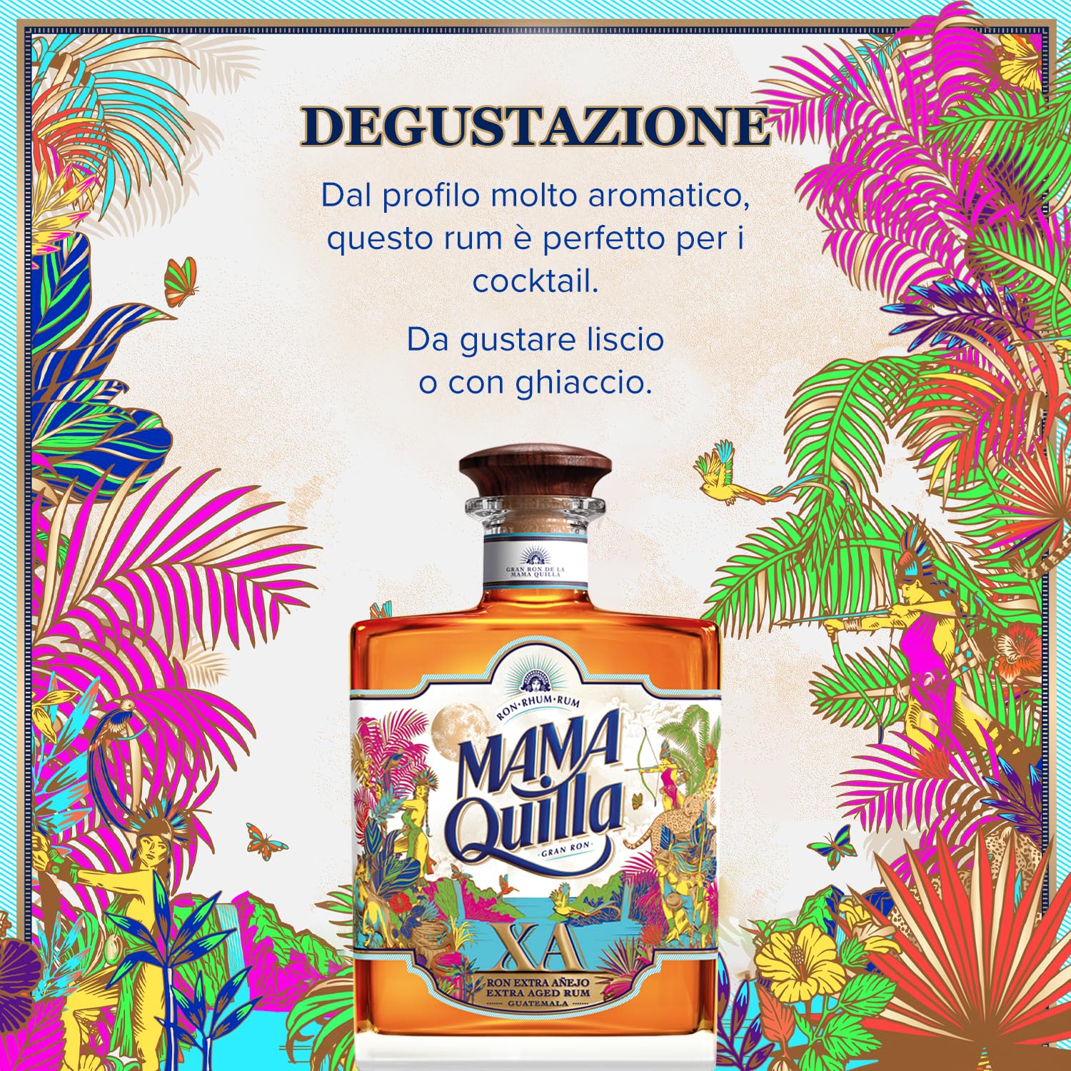 MAMA QUILLA - Rum XA - Rum invecchiato - Medaglia d'oro 2022 The Rum & Cachaça Masters - 40% di alcool - Origine: Guatemala - Bottiglia da 70 cl