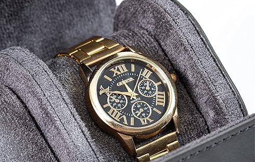 Miniatura 5 de GUKA Estuche de viaje para hombres Organizador de almacenamiento y exhibición, almohadas extraíbles y separadores sólidos para almacenamiento en el