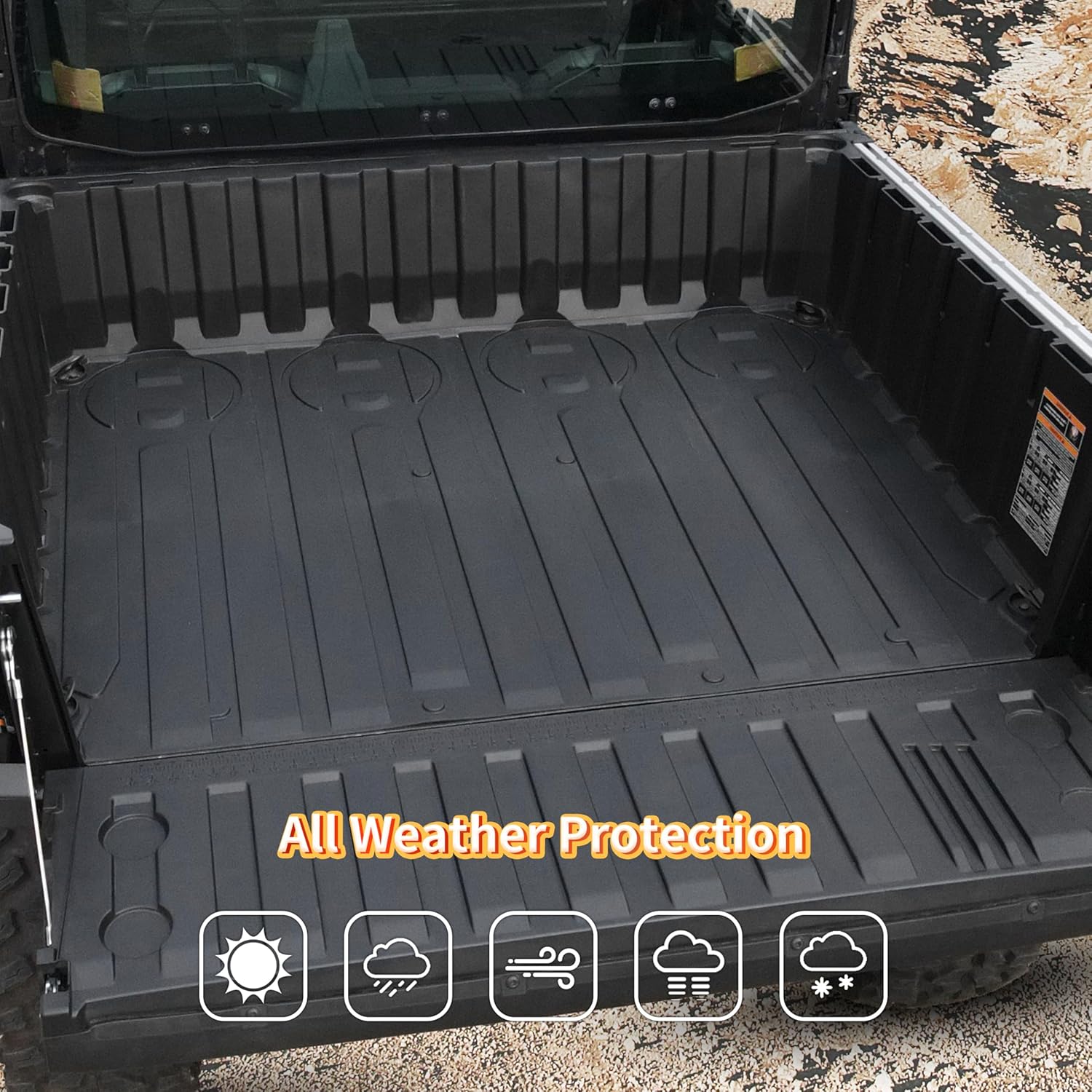 Cargo Bed Mat for Polaris Ranger XD 1500, TPE Rear Cargo Bed Mat Full Bed Floor Mats All Weather Protector Slush Liner for Polaris Ranger/Crew XD 1500 2024-2025 Accessories (Replace# 2889106) - Image 7