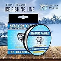 Vista 4 de Reaction Tackle Línea de pesca de monofilamento de hielo, línea de pesca en hielo de alto rendimiento con baja memoria, alta resistencia a