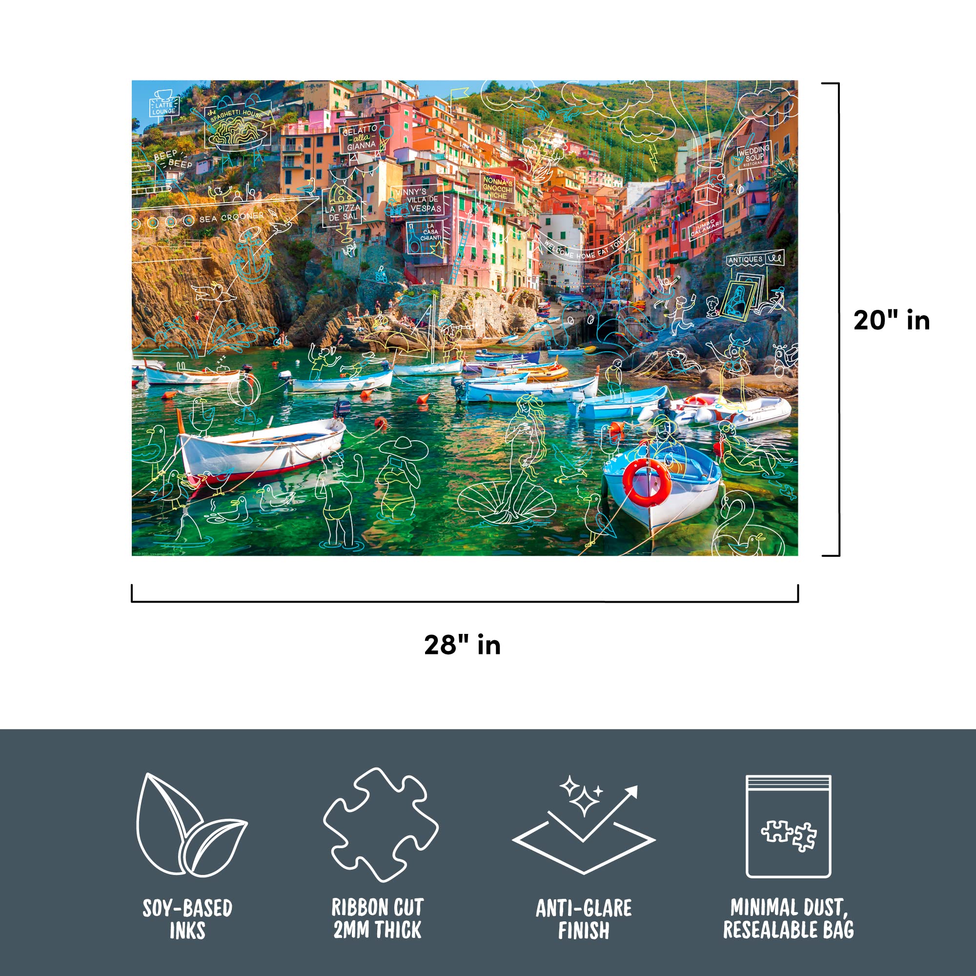 Amazon.com: Genuine Fred, Spring Break at Cinque Terre, Doodle