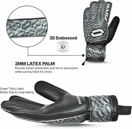 Miniatura 5 de Dabz Guantes de portero de fútbol para jóvenes y adultos  Guantes de portero totalmente de látex para hombres y mujeres  Guantes de fútbol con látex