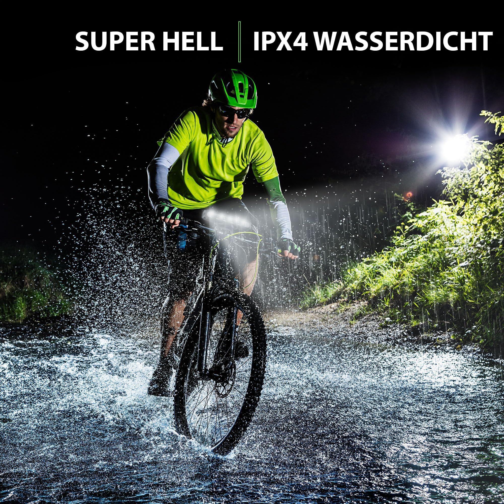 Milool Fahrradlicht Vorne 2600 Lumens USB C Ladeanschluss 5 LEDs