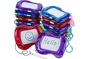 Mini Magnetic Drawing Board for Kids 12-pack - Backpack Keychain Strap Erasable Doodle Toys