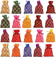 Vista 33 de Touchstone Preciosas bolsas de envoltura de regalos reutilizables, ecológicas, grandes con cordón, estampado de hojas de ficus para cumpleaños