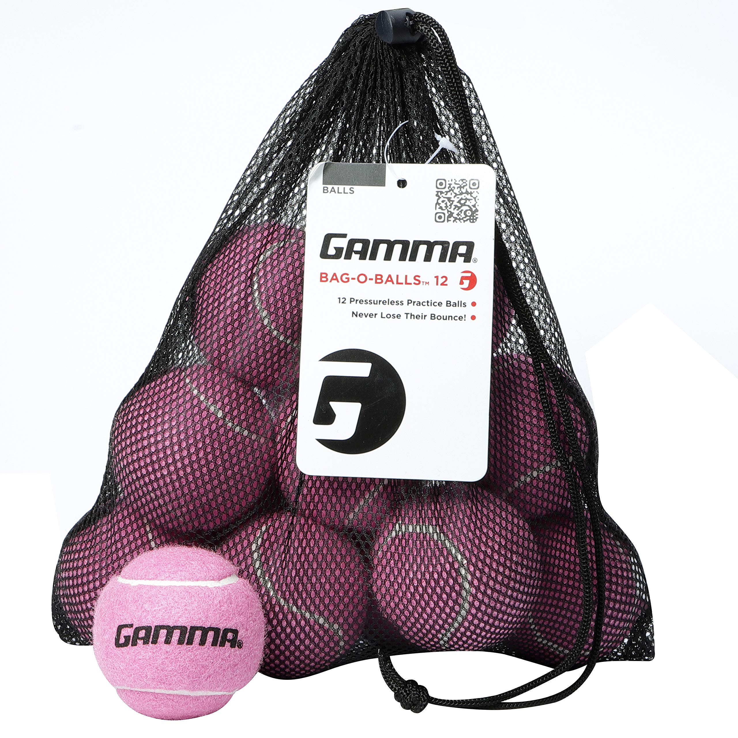 Gamma Bag of Pressureless Tennis Balls 12 or 18 Count, 4 Colors